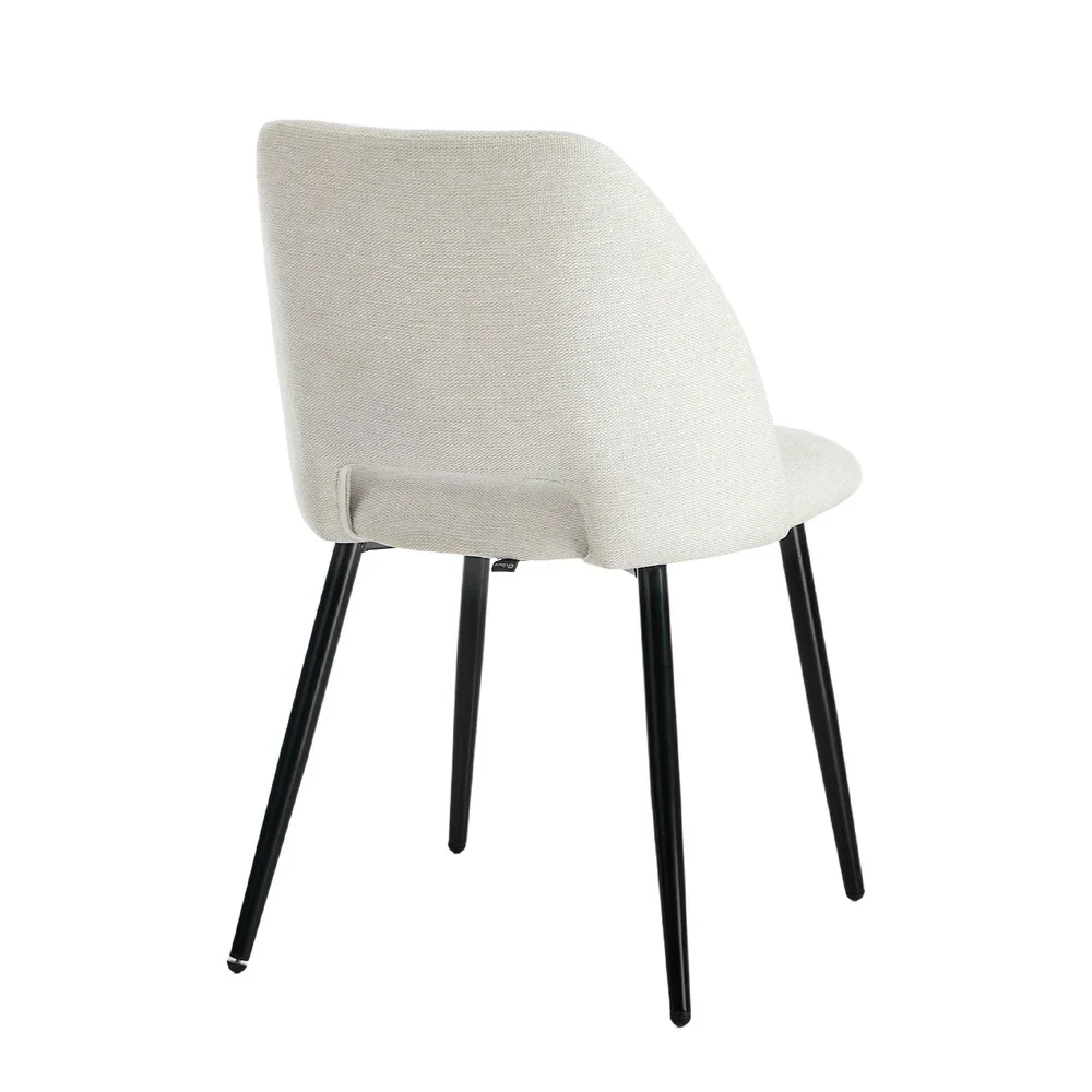 4x Dining Chair Accent Chairs Linen Fabric Beige - Image 4