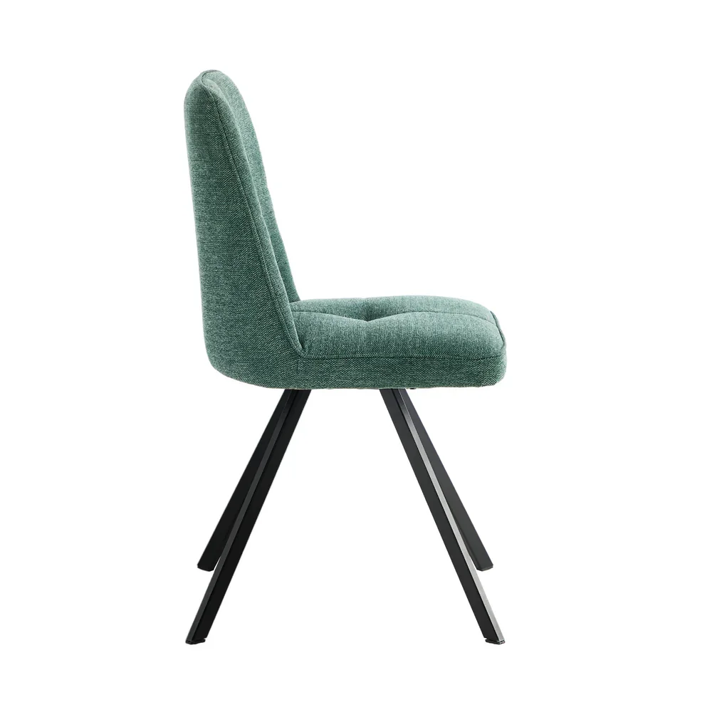 2x Dining Chair Kitchen Seat Linen Fabric Accent Chair Green - Image 3