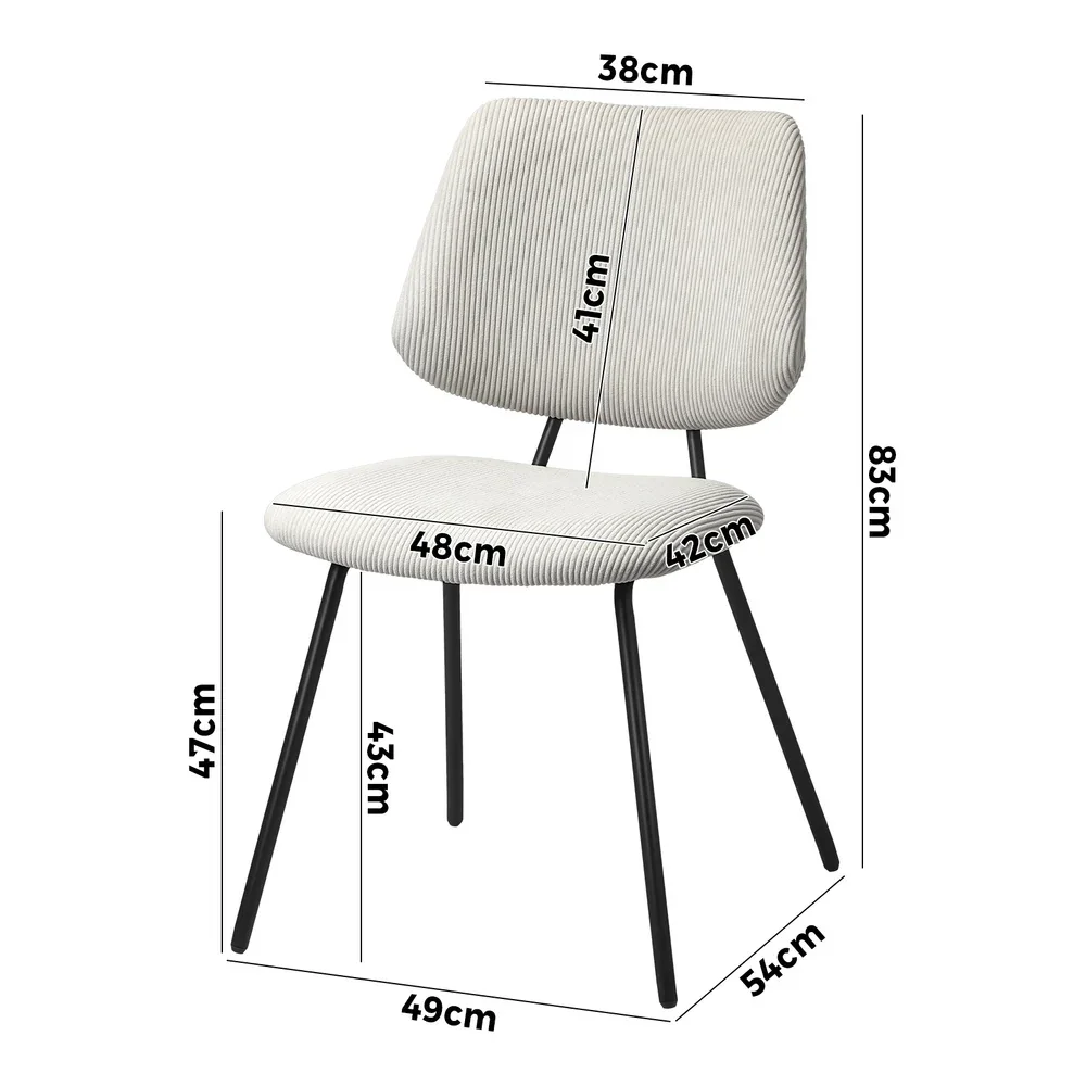 6x Dining Chair Vintage Retro Polyester Padded White - Image 4