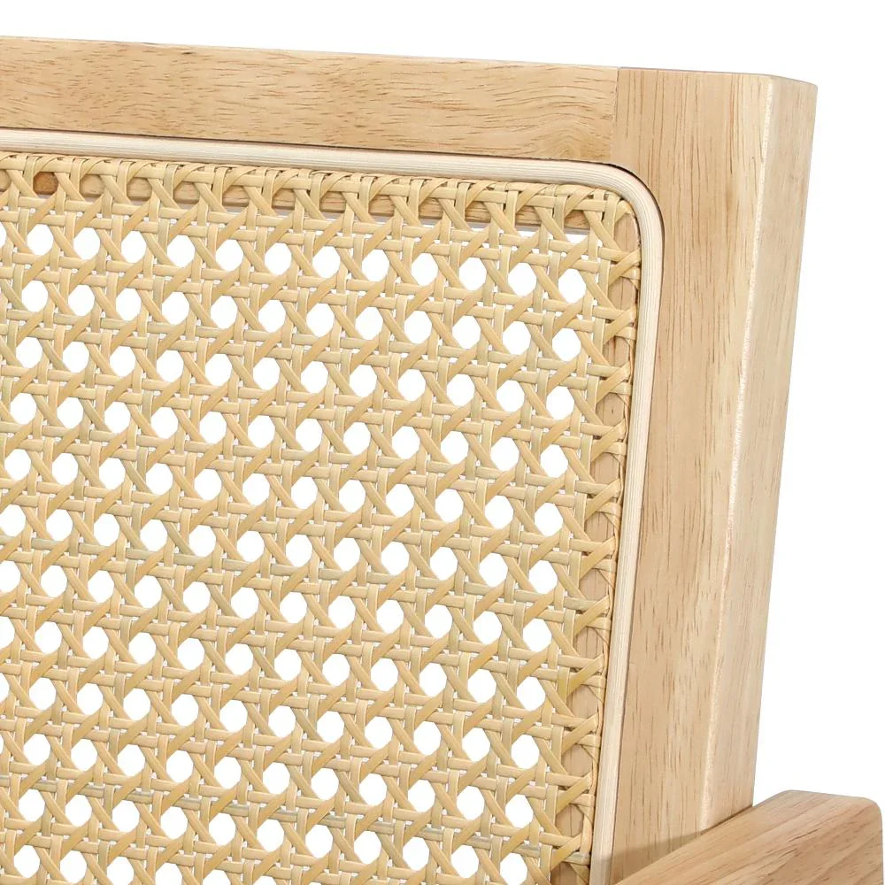 2x Dining Chairs Rattan Wooden Natural - Image 3