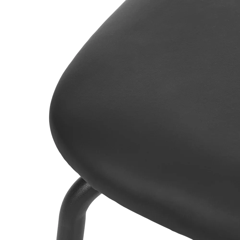 Set of 4 Dining Chairs PU Leather Padded Seat Black - Image 7