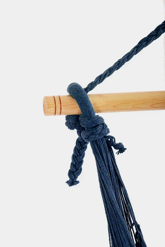 Deluxe Extra Large Mexican Hammock Chair in Outdoor Cotton Colour Blue - Image 3