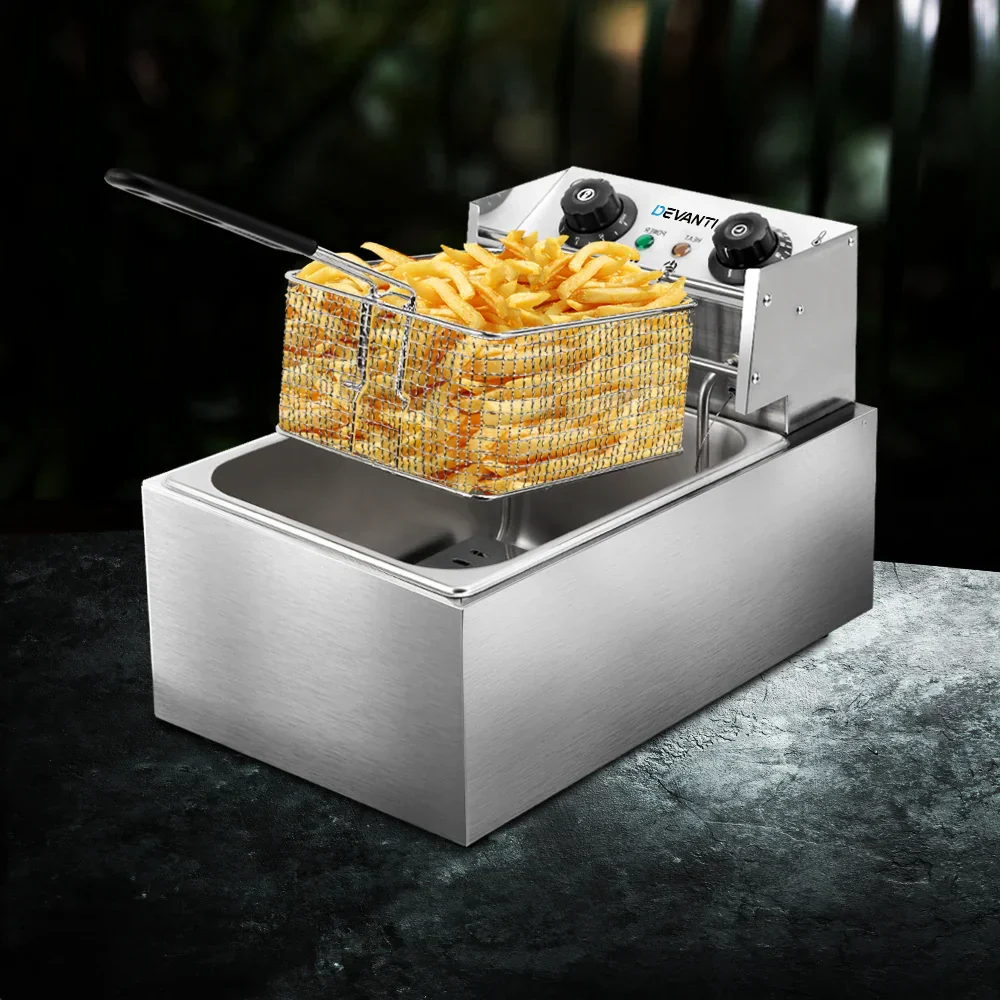 10L Electric Commercial Deep Fryer Single Basket 2200W - Image 7