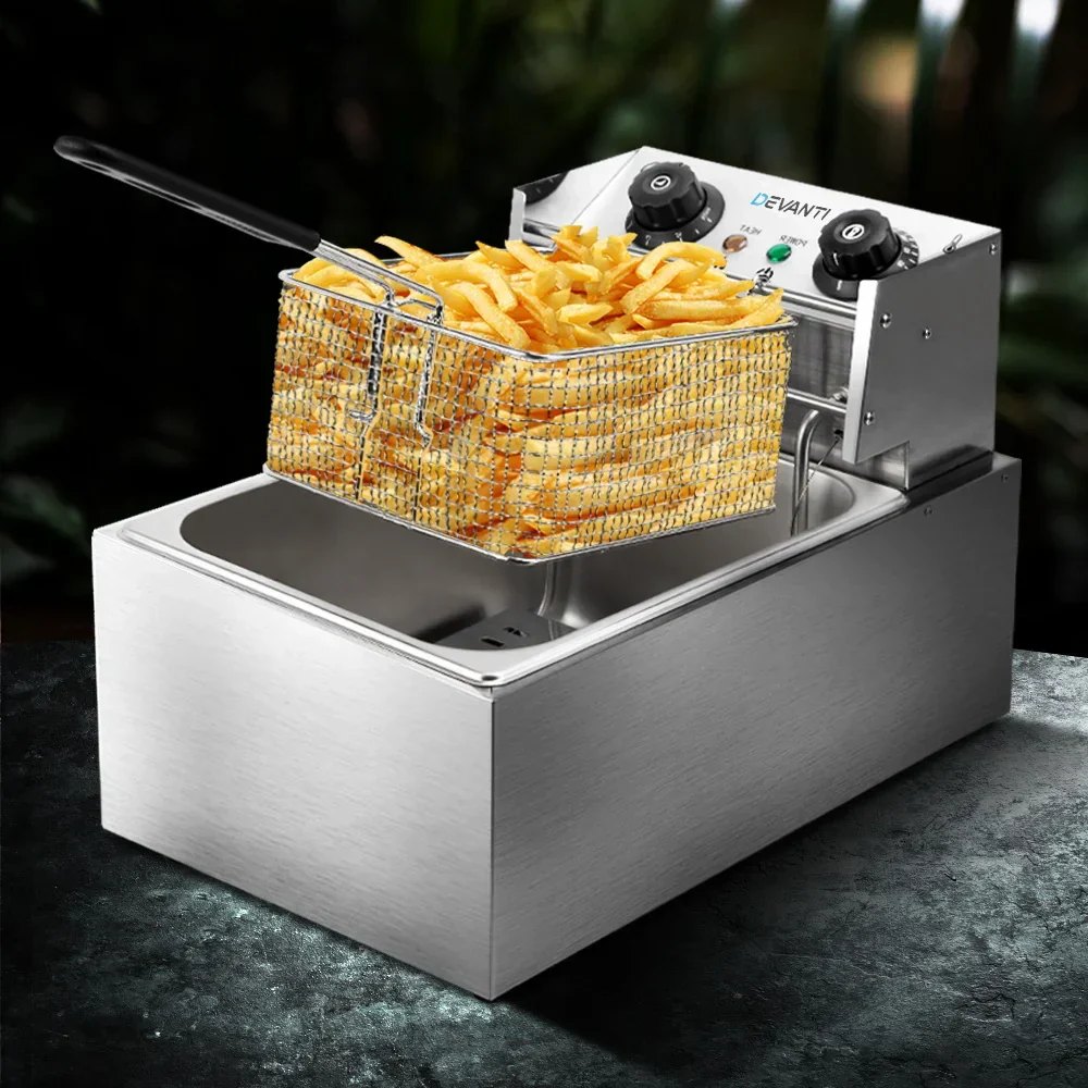 10L Electric Commercial Deep Fryer Single Basket 2200W - Image 8