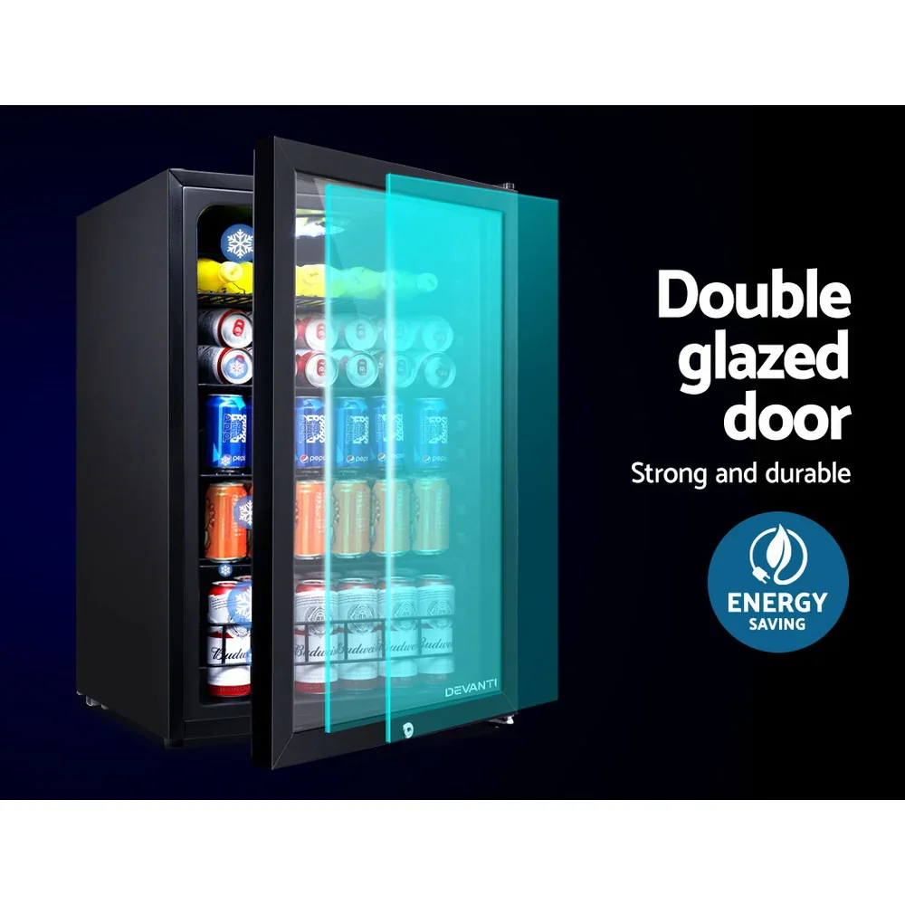115L Bar Fridge Glass Door w/Light Black - Image 3