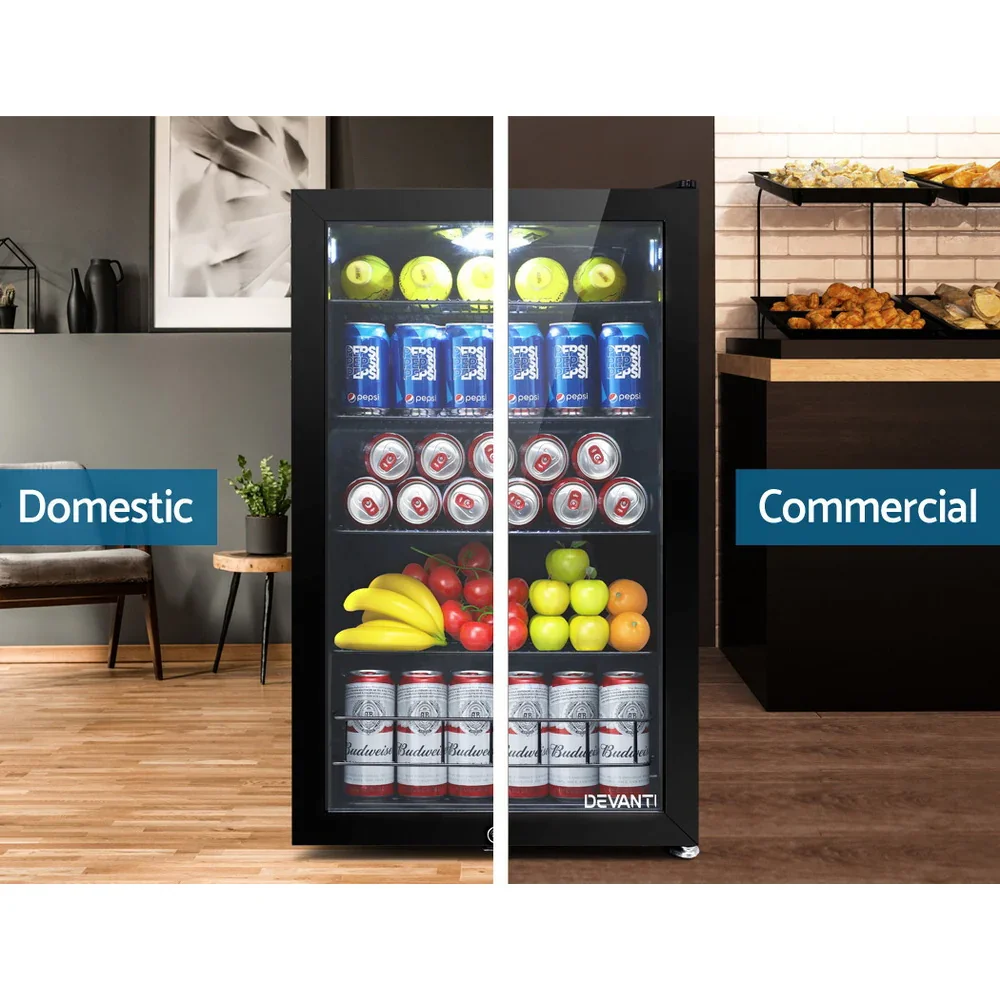 115L Bar Fridge Glass Door w/Light Black - Image 7