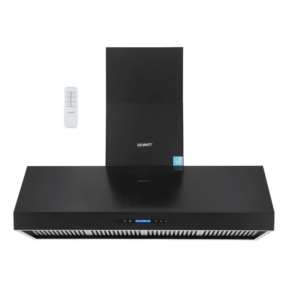 1500mm Commercial BBQ Range Hood Dual Motor W/ Remote Control Black - Image 2