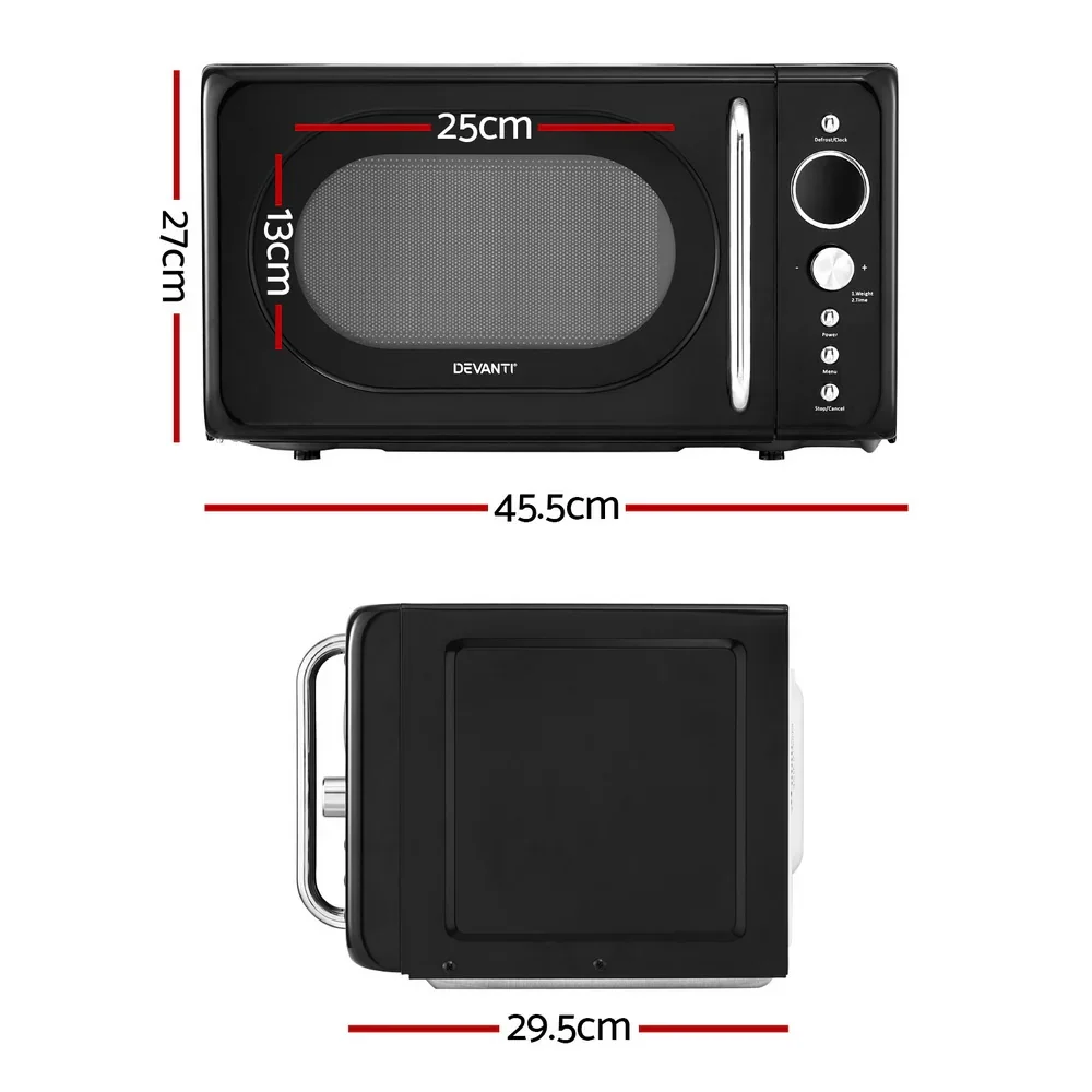20L Microwave Oven 700W Black - Image 2