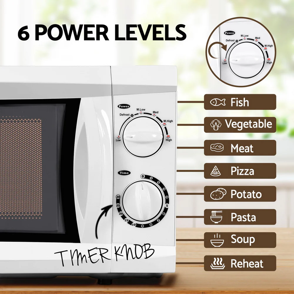 20L Microwave Oven 700W White - Image 5