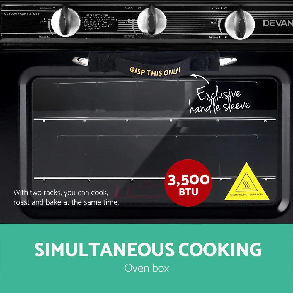 Portable Gas Oven LPG Black - Image 5