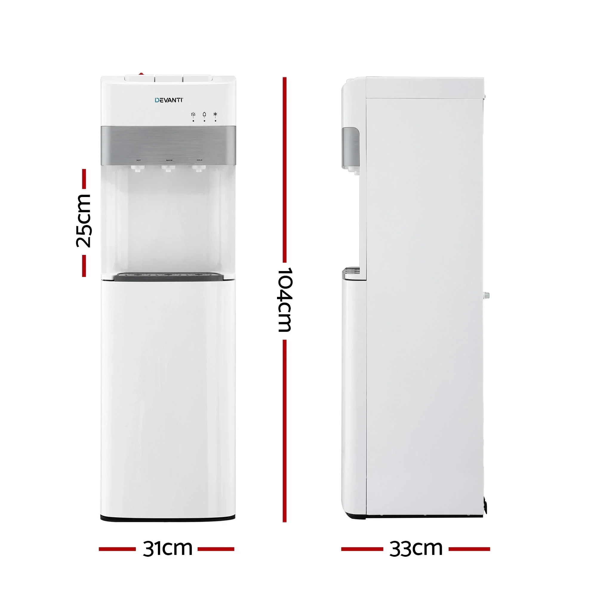 3 Taps Water Cooler Dispenser Bottom Loading Dispenser Chiller Filter Purifier - Image 2