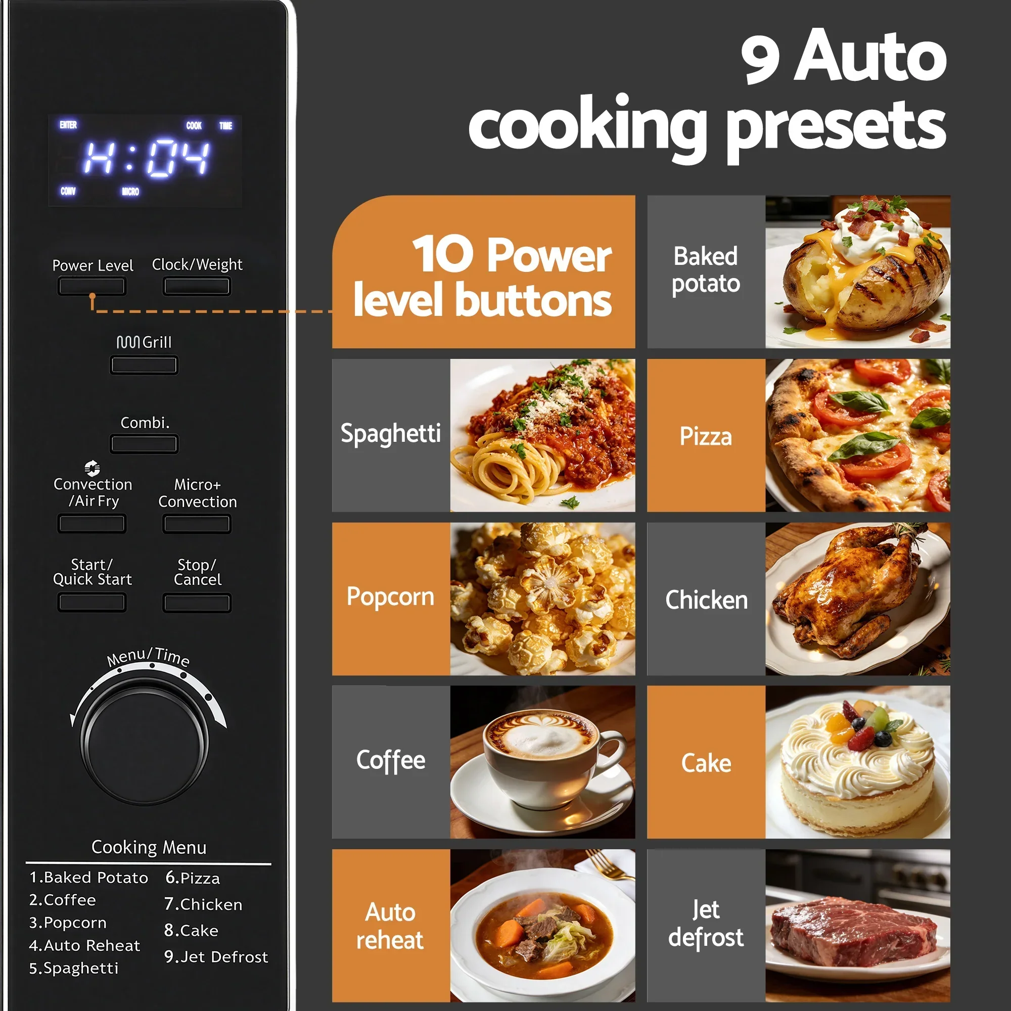 30L Microwave Oven 4-IN-1 Air Fryer Convection Grill - Image 4