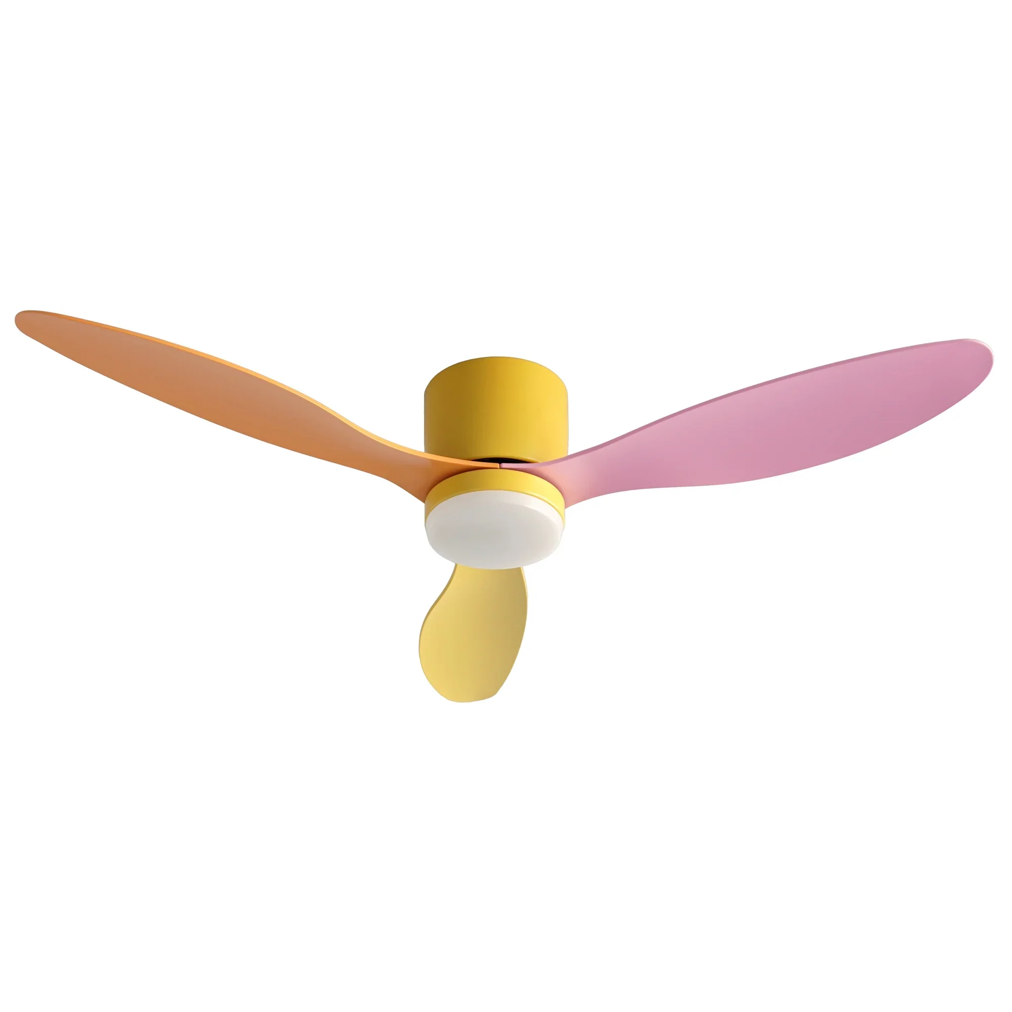 52'' Ceiling Fan 3 Blades DC Motor w/Light w/Remote Yellow Pink Orange - Image 3