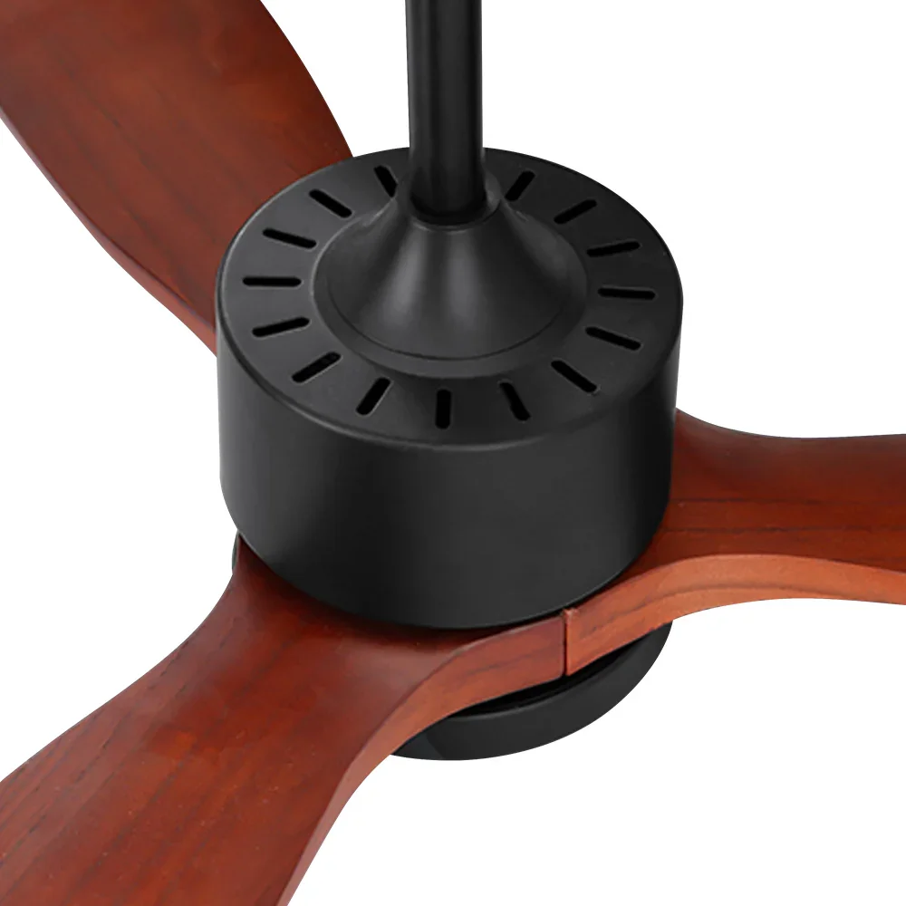 52'' Ceiling Fan AC Motor 3 Blades w/Light - Dark Wood - Image 3