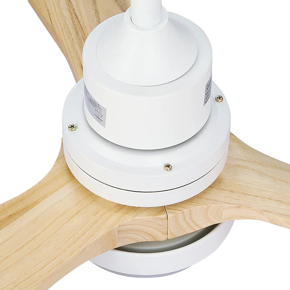 52'' Ceiling Fan AC Motor LED Light Remote - Light Wood - Image 3
