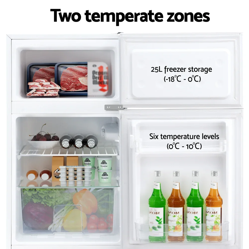 80L Bar Fridge Mini Freezer Refrigerator White - Image 4