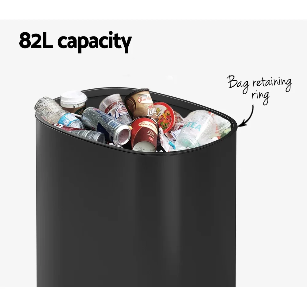 82L Motion Sensor Bin Rubbish Automatic Black - Image 3