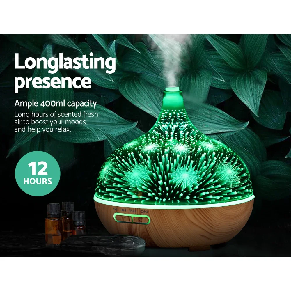 Aroma Diffuser Aromatherapy 3D Glass 400ml - Image 5