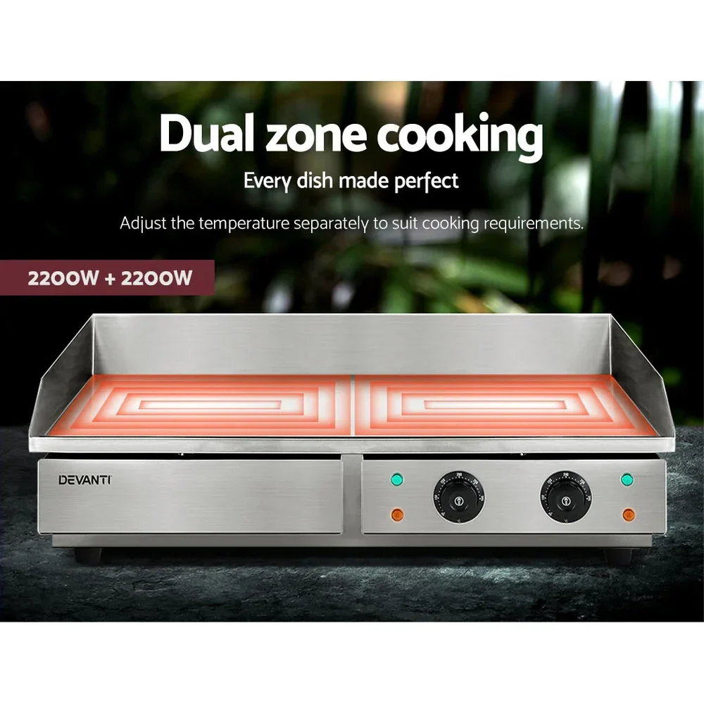 Commercial Electric Griddle 73cm BBQ Grill Plate 4400W - Image 6