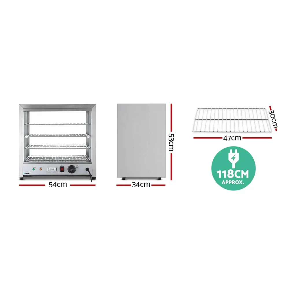 Commercial Food Warmer Hot Display Showcase Cabinet 54cm - Image 3
