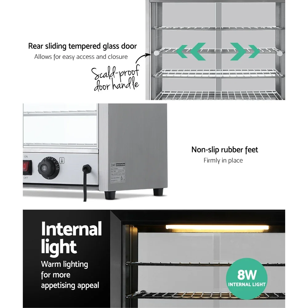 Commercial Food Warmer Hot Display Showcase Cabinet 54cm - Image 7