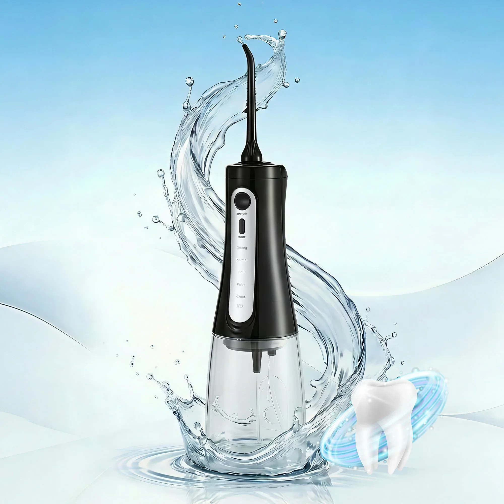 Cordless Water Flosser Dental Oral Irrigator Black - Image 2