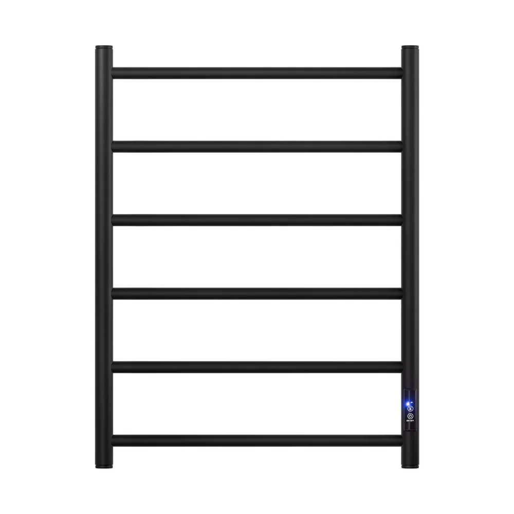 Heated Towel Rail 6 Round Bars  with Timer Electric Heater Warmer Rack - Image 3