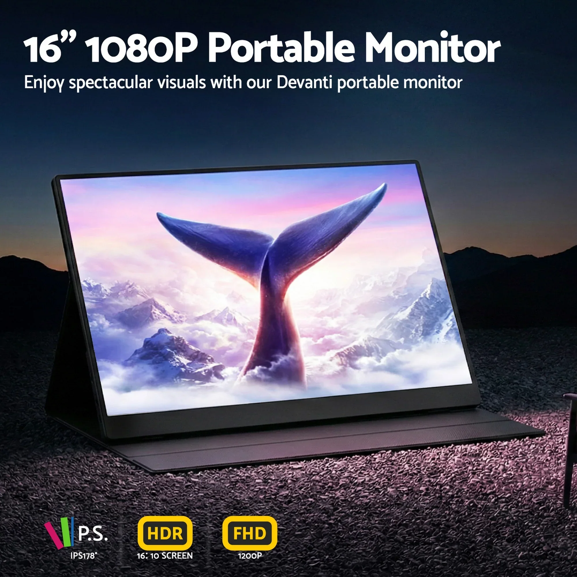 Portable Monitor Laptop Extender USB C Travel Display 16 Inch Black - Image 5