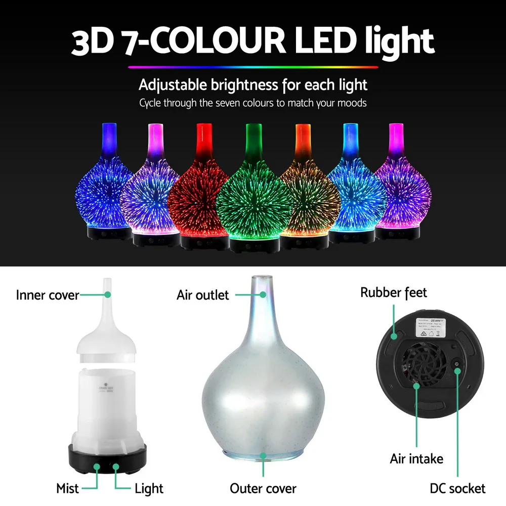 Ultrasonic Aroma Aromatherapy Diffuser 3D Light Oil Firework Humidifier - Image 5