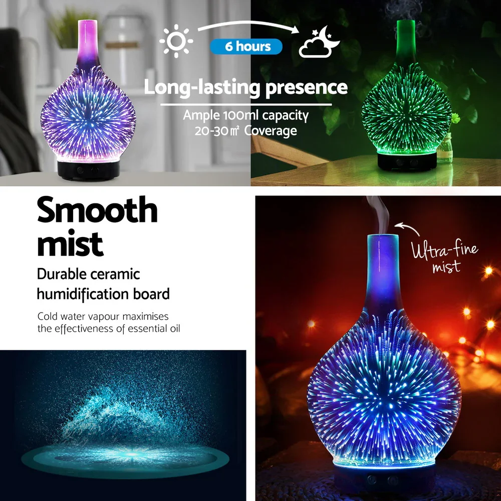 Ultrasonic Aroma Aromatherapy Diffuser 3D Light Oil Firework Humidifier - Image 6