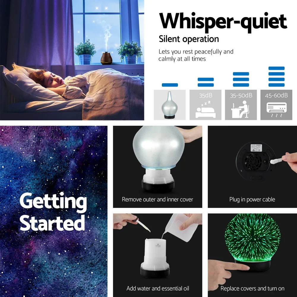 Ultrasonic Aroma Aromatherapy Diffuser 3D Light Oil Firework Humidifier - Image 7