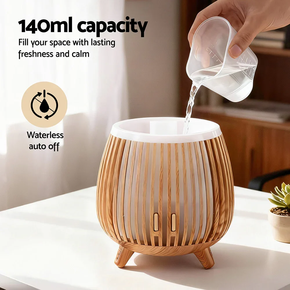 Ultrasonic Aroma Diffuser Aromatherapy 140ml LED Lights Iron Humidifier Forest Deep Wood - Image 5