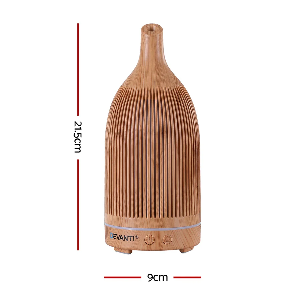 Ultrasonic Aroma Diffuser Aromatherapy 200ml LED Lights Iron Humidifier Forest Light wood grain - Image 3