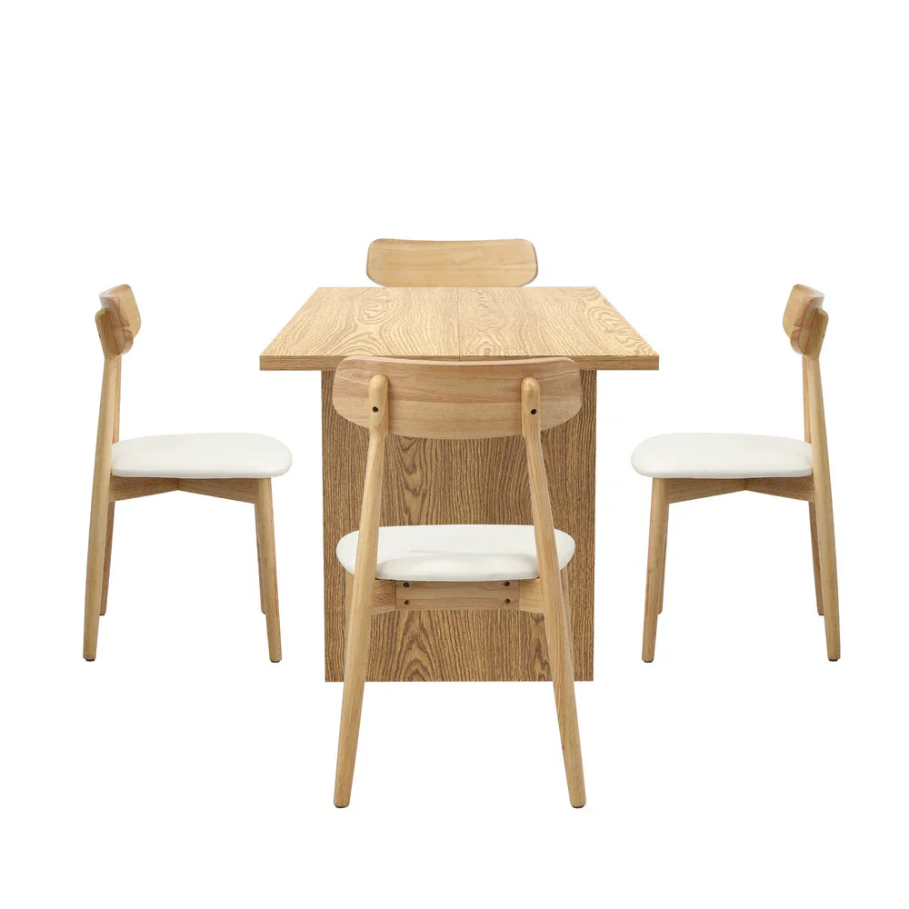 Wooden 4-Seater Dining Table and Chairs Set - Image 7