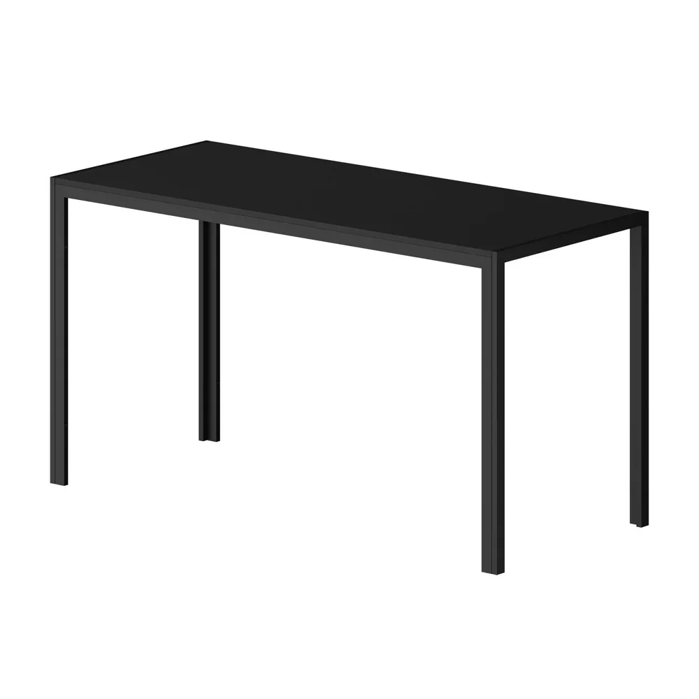 1.4m Dining Table with 6PCS Wooden Chairs Set PU Leather Black - Image 8