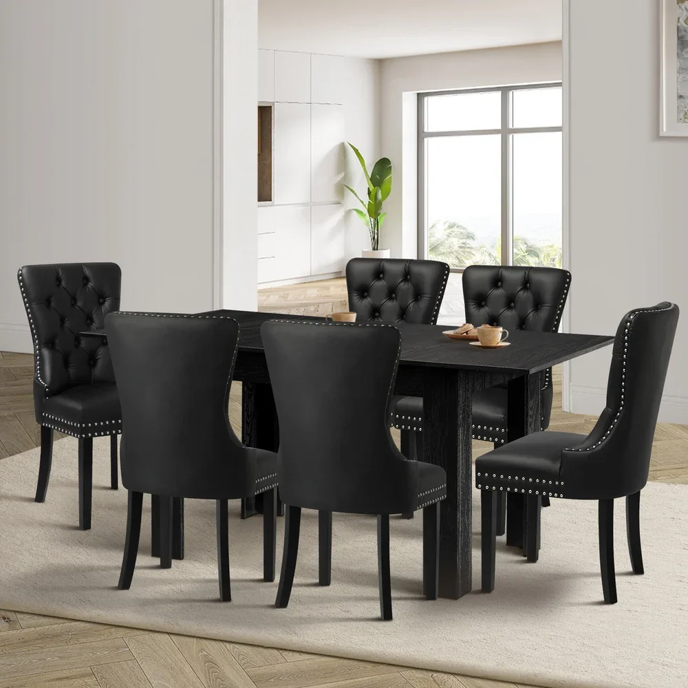 Dining Set 160cm Extendable Table with 6PCS Chairs PU Leather - Image 4
