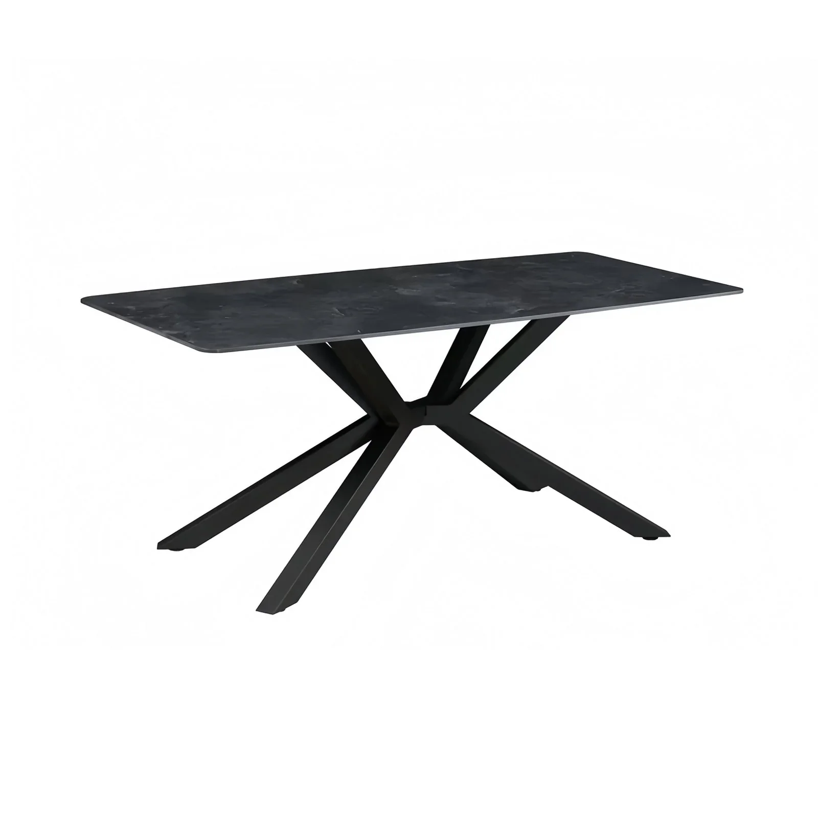 Dining Table Rectangular Shape Green Sintered Stone Top Powder Coated Iron Legs - Image 2