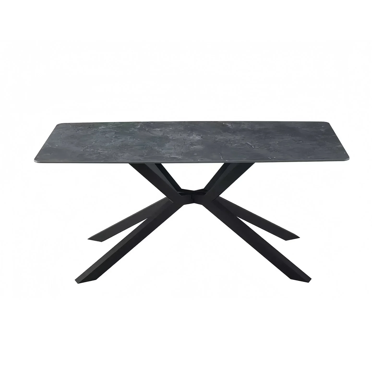 Dining Table Rectangular Shape Green Sintered Stone Top Powder Coated Iron Legs - Image 3