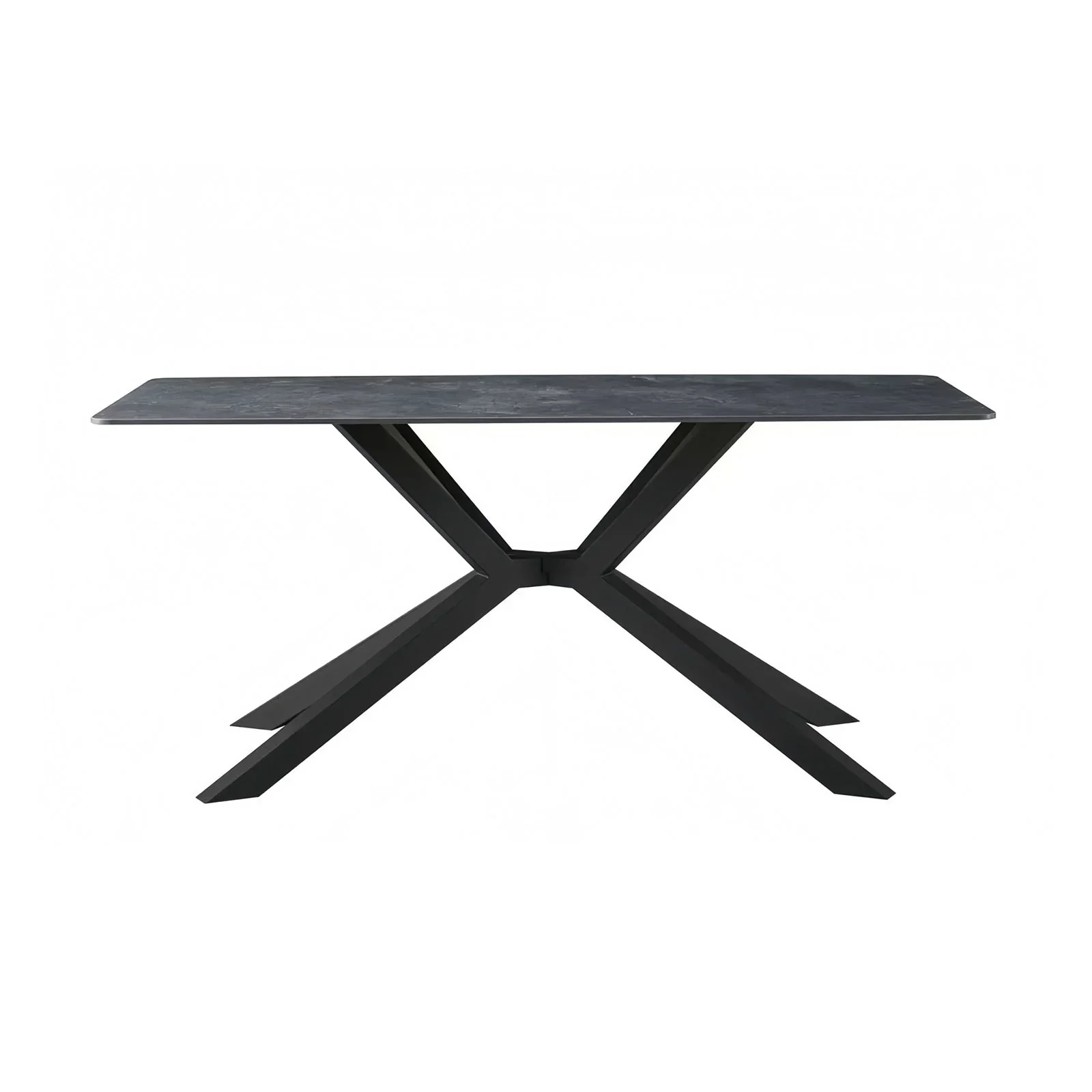 Dining Table Rectangular Shape Green Sintered Stone Top Powder Coated Iron Legs - Image 4