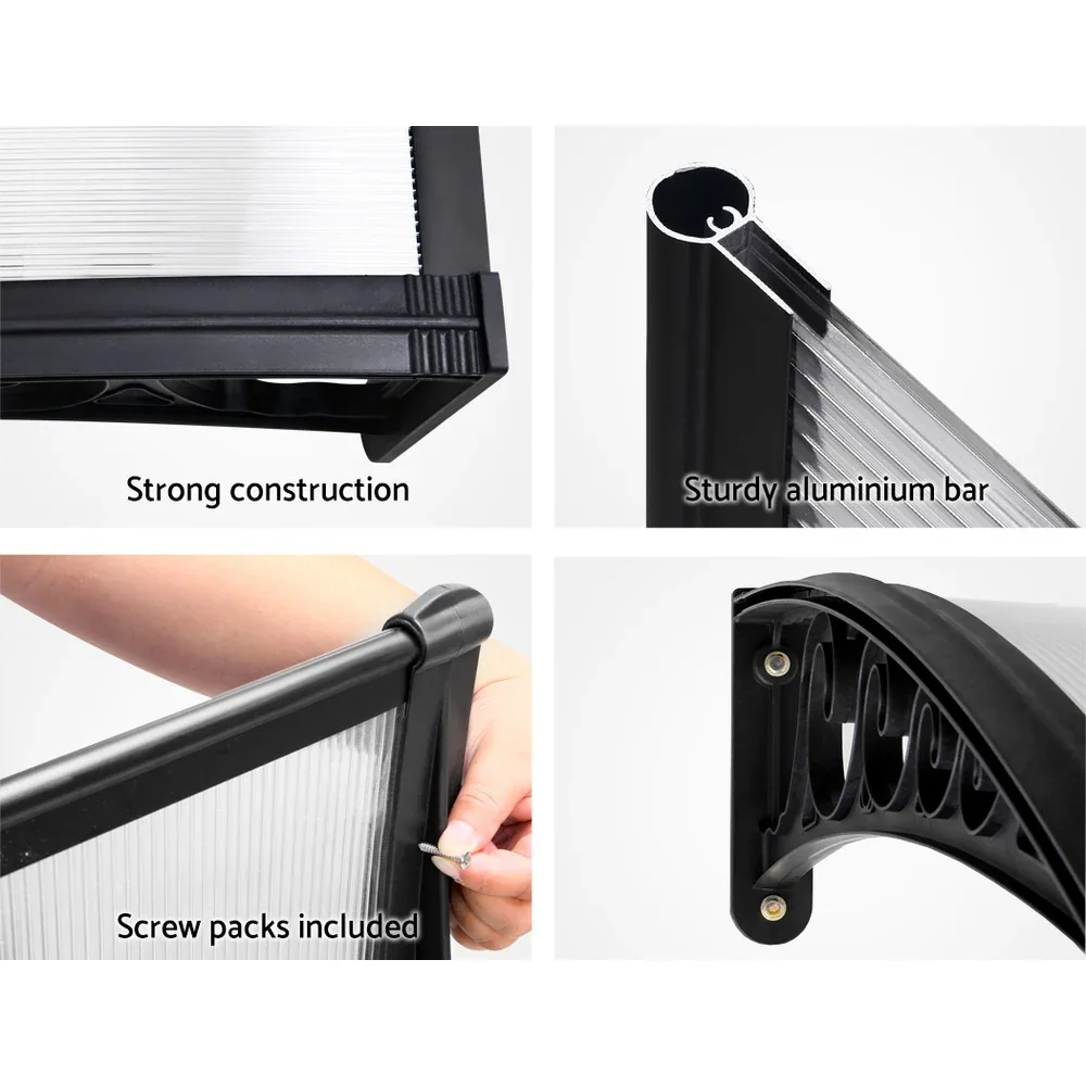 Window Door Awning 1mx1m Transparent Hollow Sheet Plastic Frame - Image 6