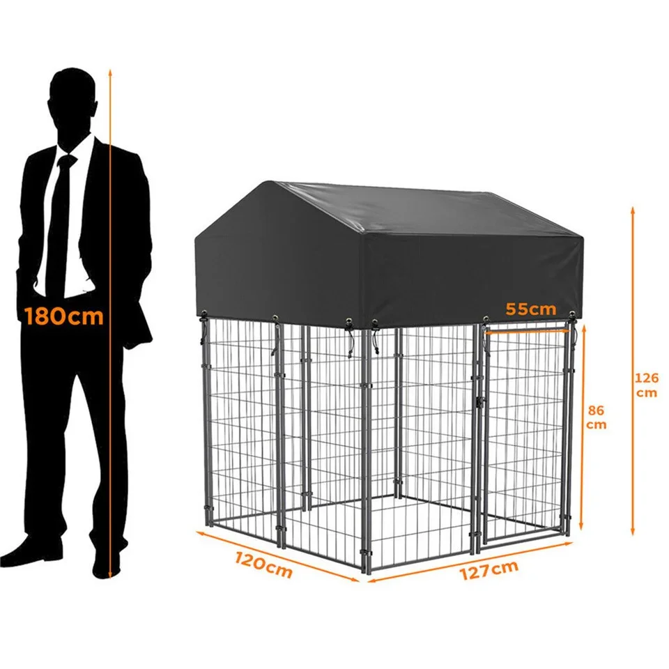 Dog Playpen House Heavy Duty Large Outdoor Dog Kennel Anti-rust Metal Pet Crate - Image 10