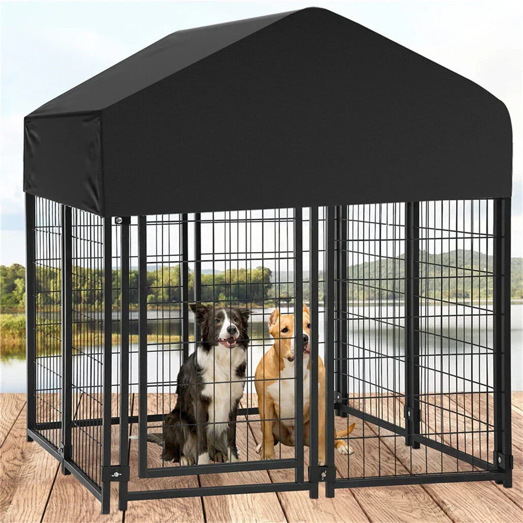 Dog Playpen House Heavy Duty Large Outdoor Dog Kennel Anti-rust Metal Pet Crate - Image 3