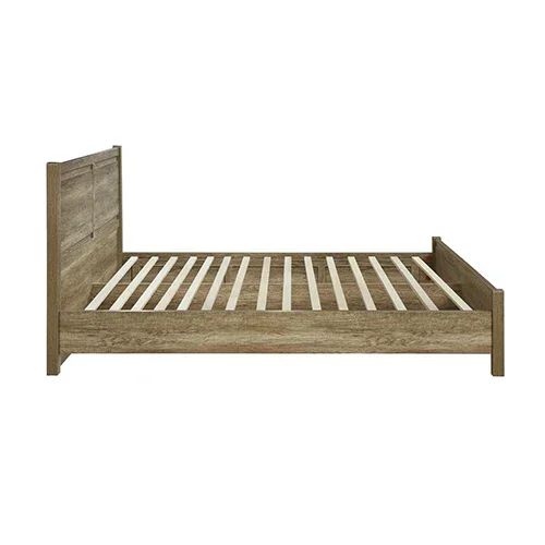 Double Size Bed Frame Natural Wood like MDF in Oak Colour - Image 2