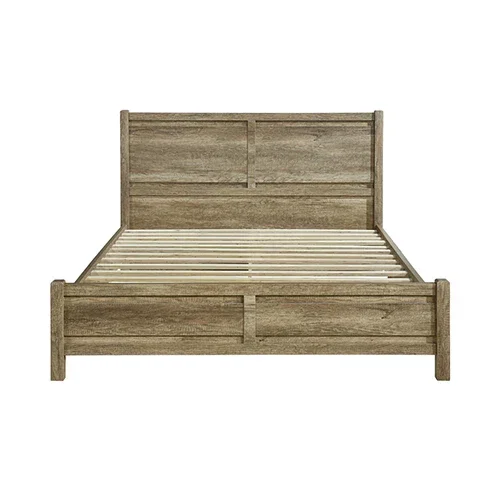 Double Size Bed Frame Natural Wood like MDF in Oak Colour - Image 3