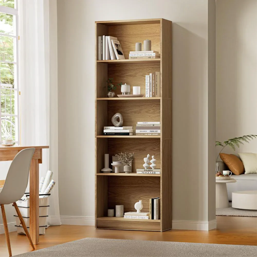 Bookshelf Display Shelf 5-Tier Natural - Image 2