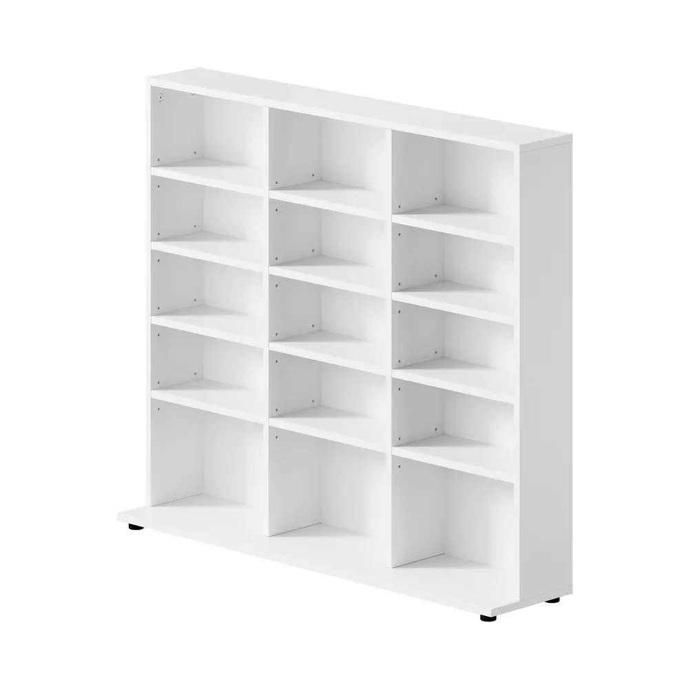 Bookshelf Display Shelf Bookcase CD Media Storage Rack White - Image 8