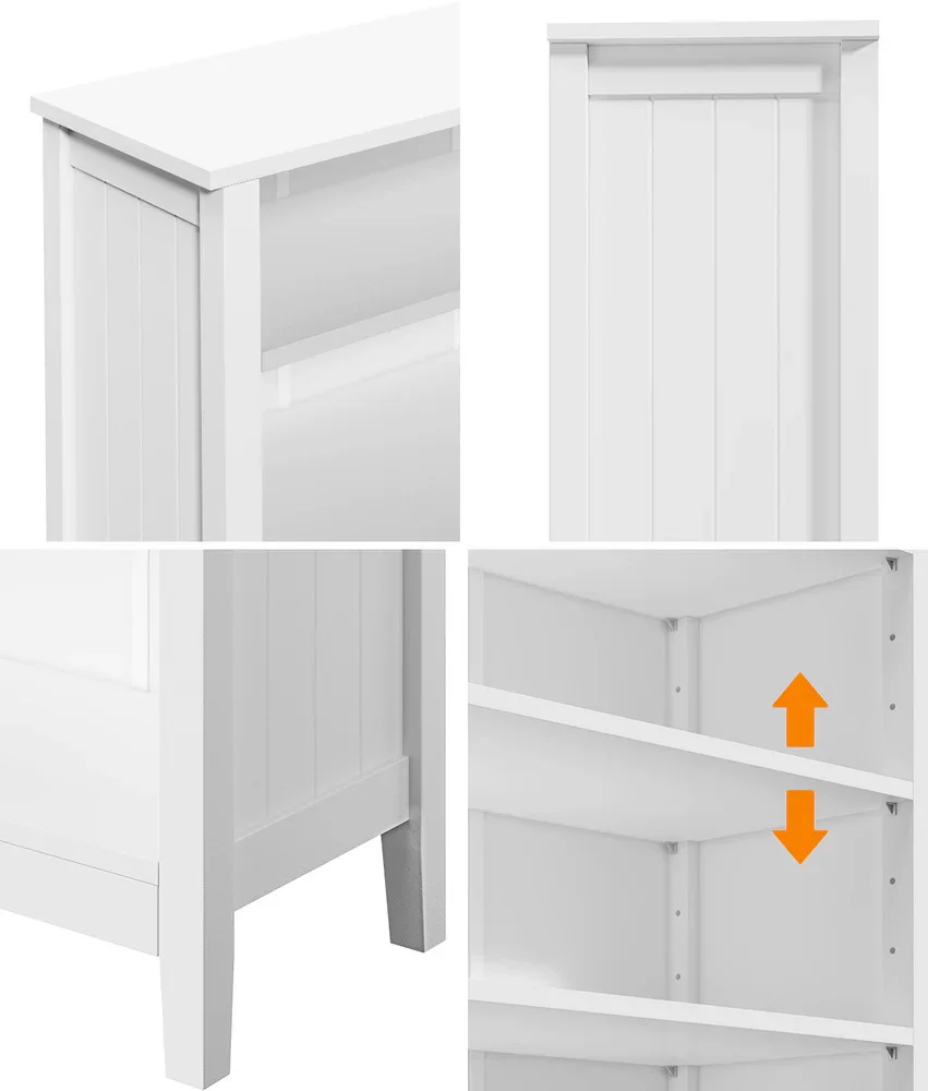 Bookshelf Bookcase Display Shelf 5-Tier Storage Cabinet White - Image 6