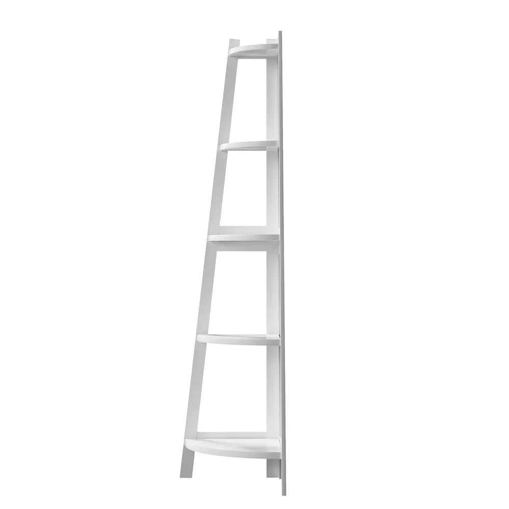 Corner Ladder Shelf 5-Tier Display Shelf White - Image 3