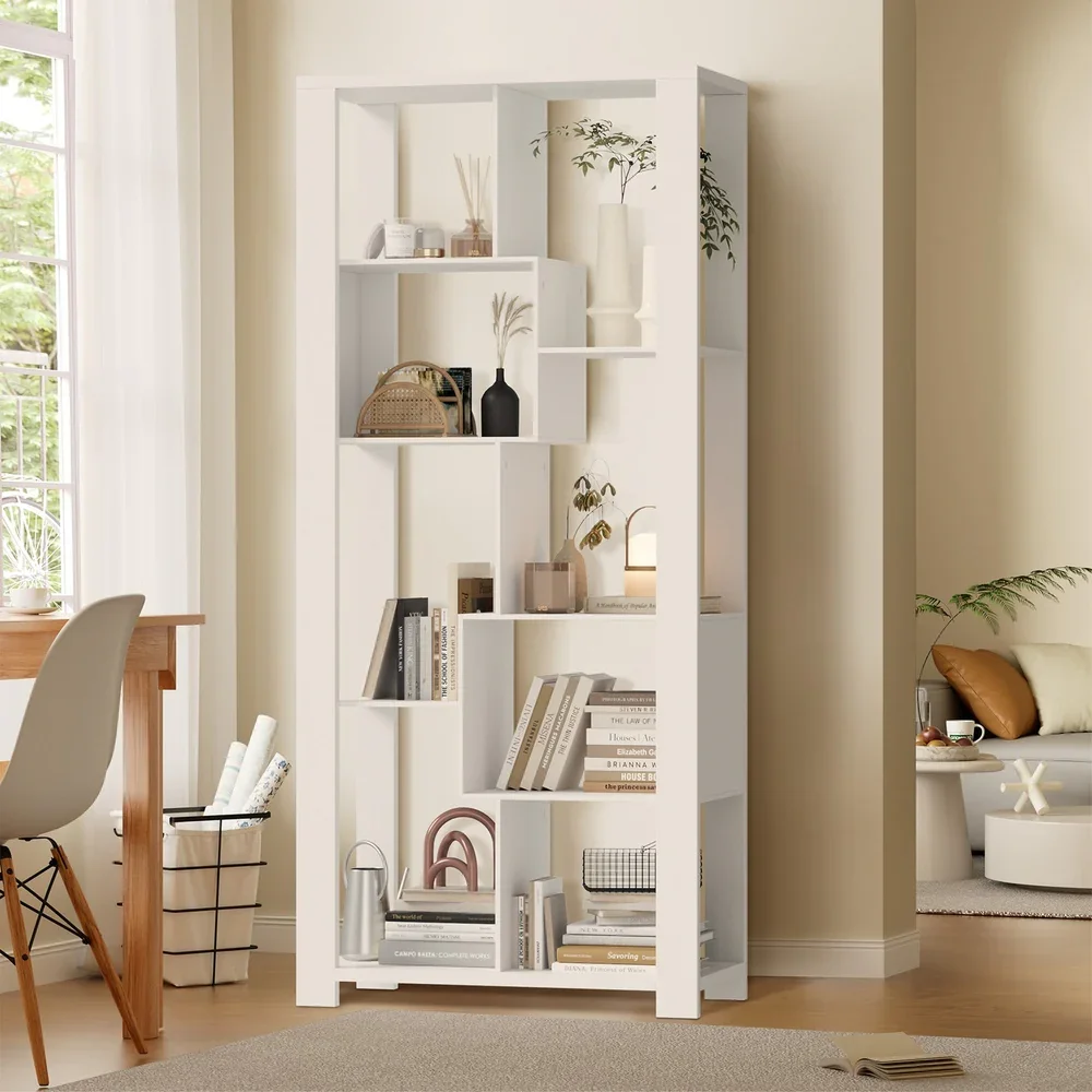 Display Shelf Open Multi-tier Shelves White - Image 7