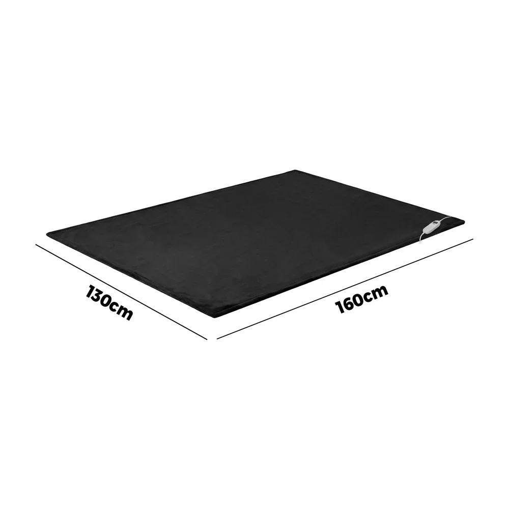 Electric Throw Rug Washable Heated Blanket Flannel Fleece Grey - Image 4
